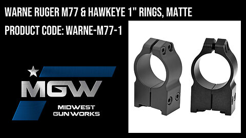 Warne Ruger M77 & Hawkeye 1" Rings, Matte - WARNE-M77-1