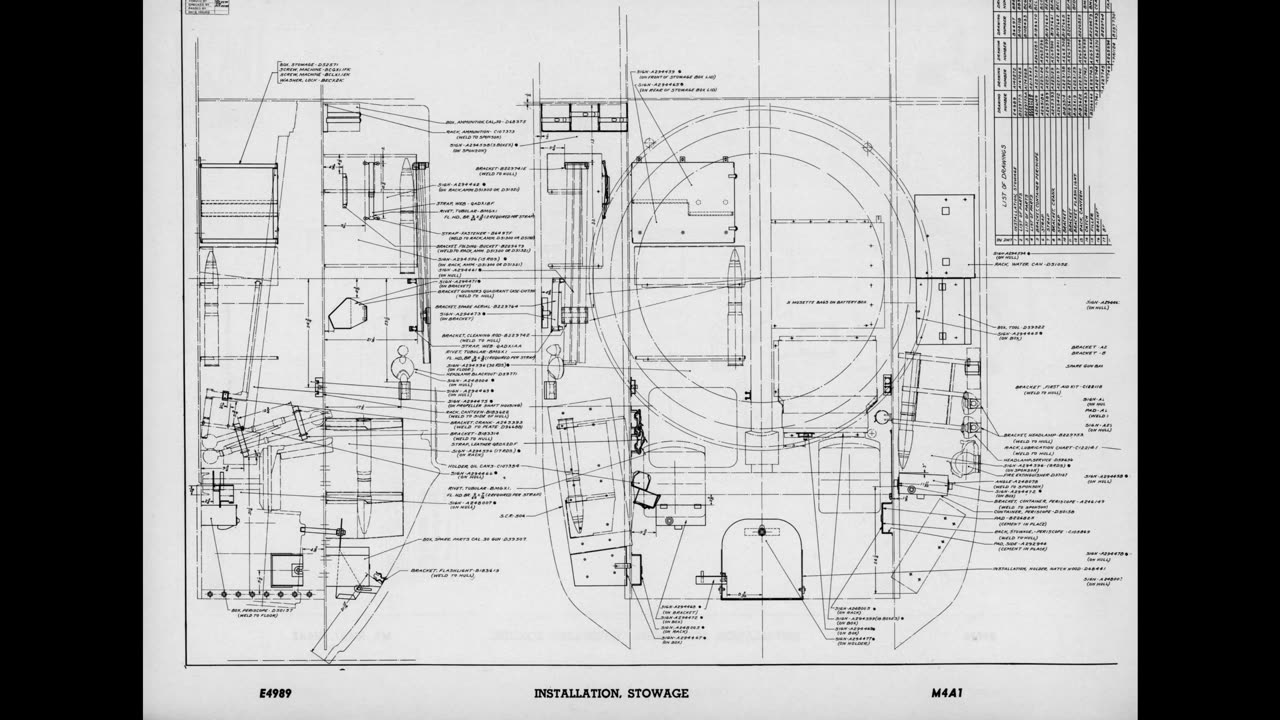 WWII June 1944 Sherman M4 Medium Tank Ordinance Dept Blueprints