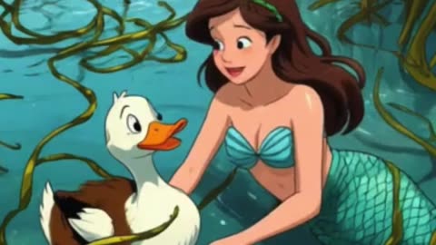 **The Mermaid and the Disabled Duck 🦆✨ | A Heartwarming Tale of Friendship and Courage**