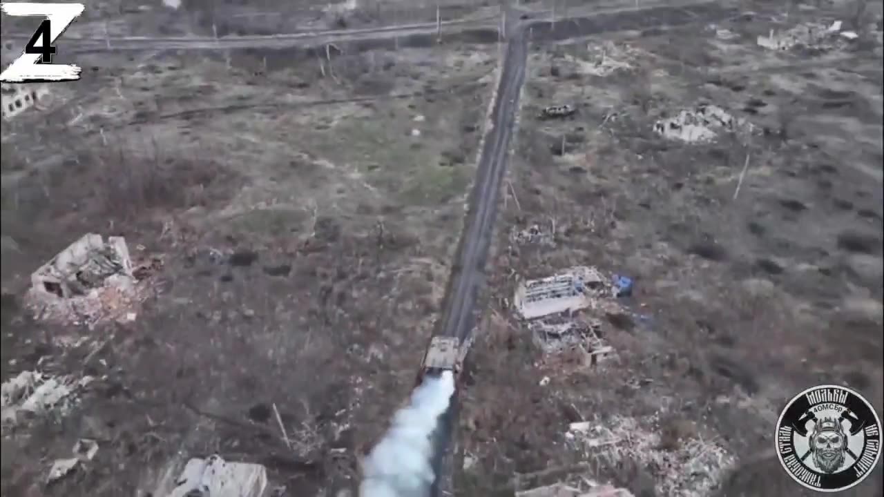 A Russian Turtle tank used for bringing supplies, evacuation & destroying Ukrainian forest positions