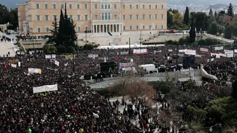 what is happening in greece General Strike Honors Train Crash Victims with Fury News