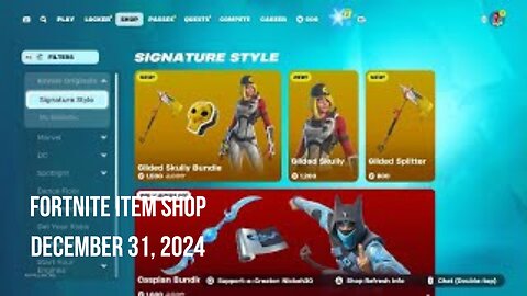 Fortnite Item Shop|December 31, 2024(*New* Gilded Skully Bundle & Starting Prance Emote)