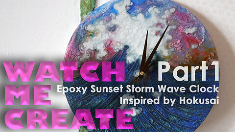 Epoxy Sunset Storm Wave Clock Inspired by Hokusai Part 1