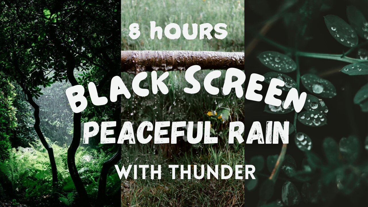 8 HOURS GENTLE RAIN ON DARK SCREEN for sleeping | RELAXATION | Black Screen