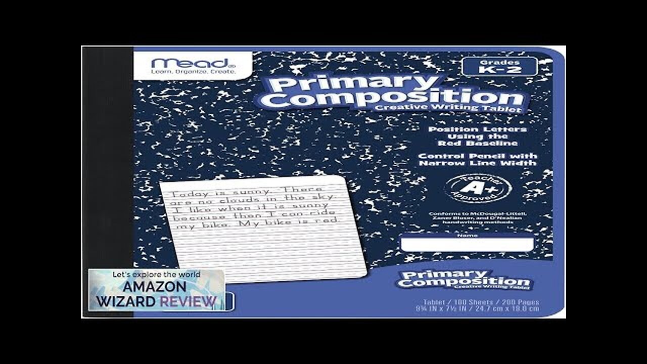 Mead Primary Composition Notebook Wide Ruled Paper Grades K-2 Writing Workbook 9-3/4" Review