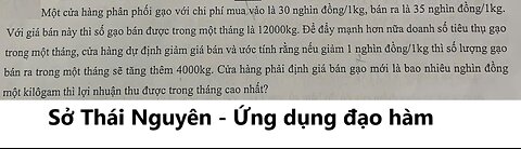 Sở Thái Nguyên: Toán 12: Một cửa hàng phân phối gạo với chi phí mua vào là 30 nghìn đồng/1kg, bán ra