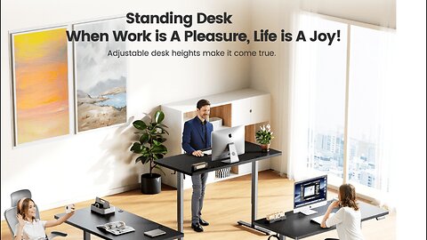 63"× 28" Electric Standing Desk Large Ergonomic Adjustable Sit Stand up Desk