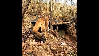 Outdoor cooking in the emercency survival shelter