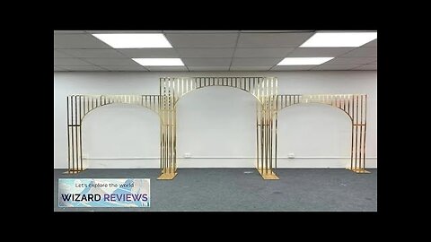 2m/2.4m Gold-Plated Arch Wedding Backdrop Frame Square Screen Flower Stand Outdoor Party Review