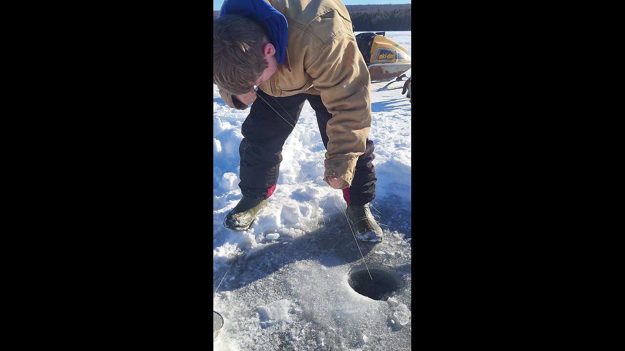 Nice Maine Lake Trout Ice Fishing