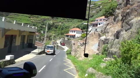 Madeira, Portugal -- bus travel from Funchal to Achadas da Cruz, via Ribeira Brava and Sao Vicente