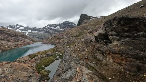 Mountain Lakes below Vallunaraju (Huaraz, Peru)