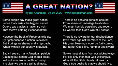 A GREAT NATION -- an original song by Bill Kochman.