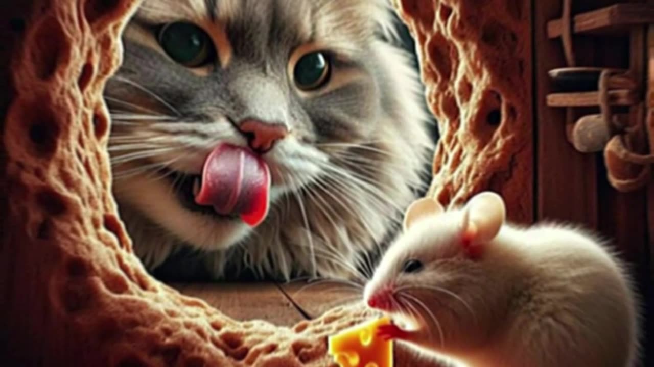 "Cat vs Rat – The Ultimate Food Chase! 🐭🐱🍗 #Hilarious"