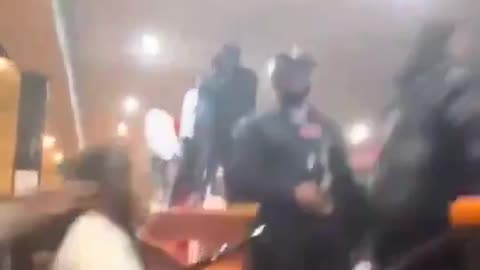 Idiots attempt to fight on slippery bowling alley lanes