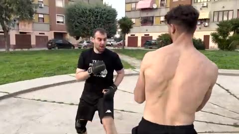 MATH Teacher try to win in a street fight !!! Bad idea, punished !