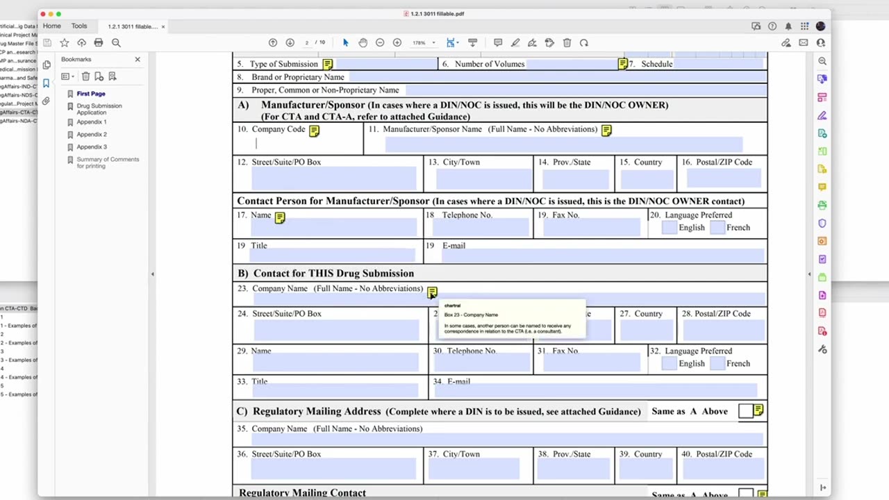 Health Canada Clinical Trial Application CTA in CTD format - Completing form 3011. P.Pirouzi, Ph.D.