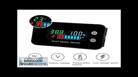 LiFePO4 Lithium Battery Monitor IPX7 Waterproof with Bracket Color Display 7-100V Review