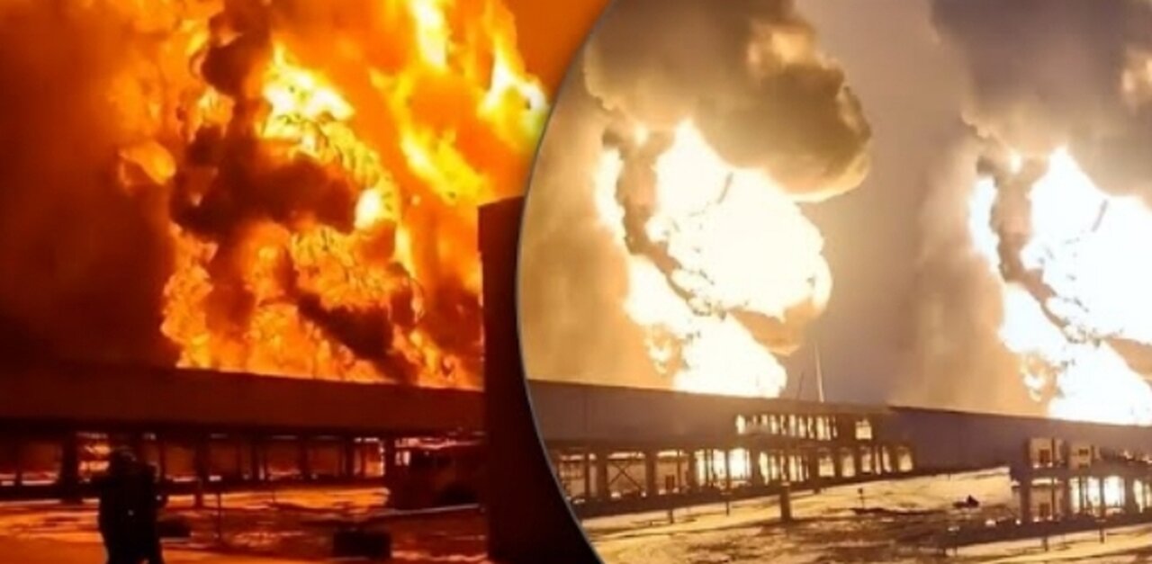 "It was terrible fire" - 2nd container exploded in oil base hit by Ukraine, strong blast occurred