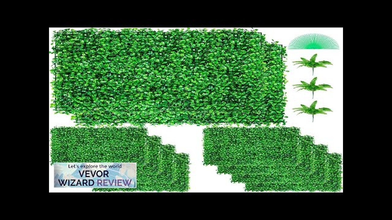 VEVOR Artificial Boxwood Panel UV 10pcs Boxwood Hedge Wall Panels Artificial Grass Review