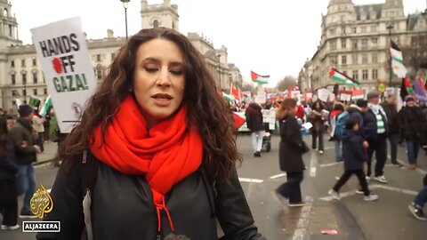 London anti-Trump rally: Protesters march against US Gaza