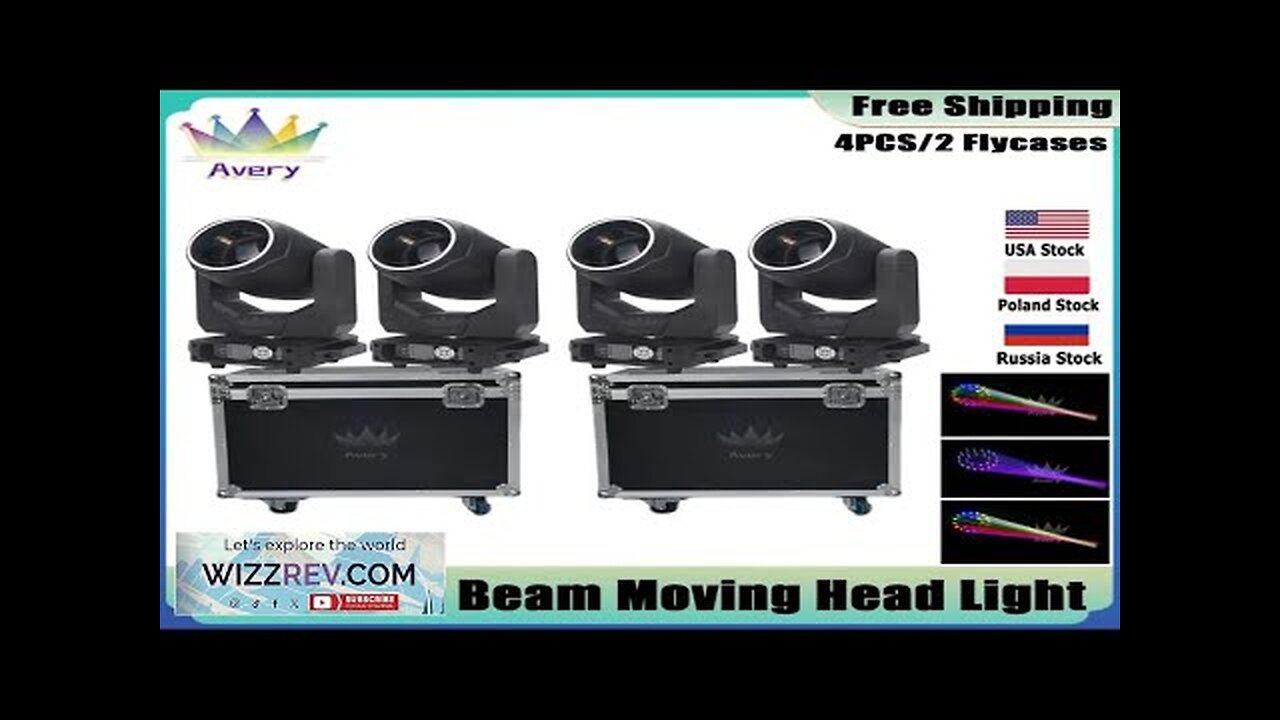 No Tax 4Pcs Led 200w Beam Moving Head Light With 2Pcs Flightcases Review