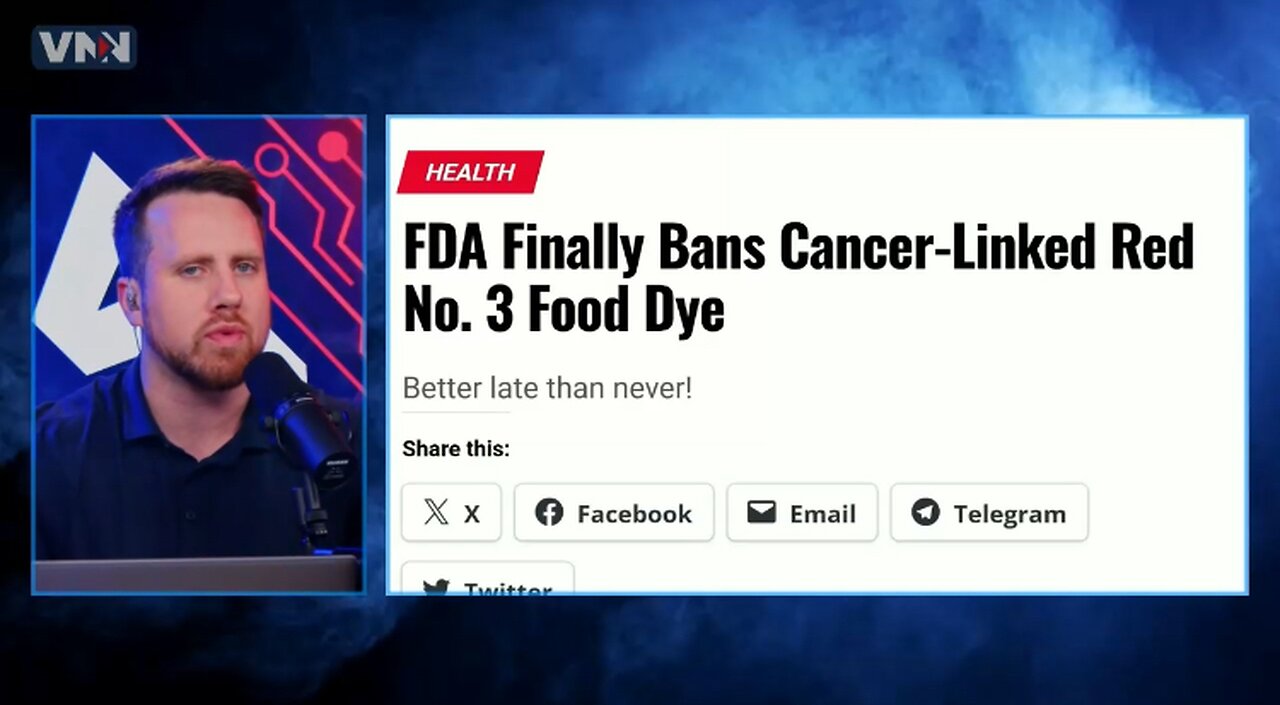 The FDA has finally decided to BAN Red Dye No 3, due to concerns about cancer