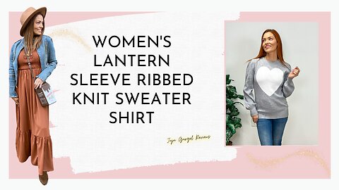 Women's lantern sleeve ribbed knit sweater shirt review