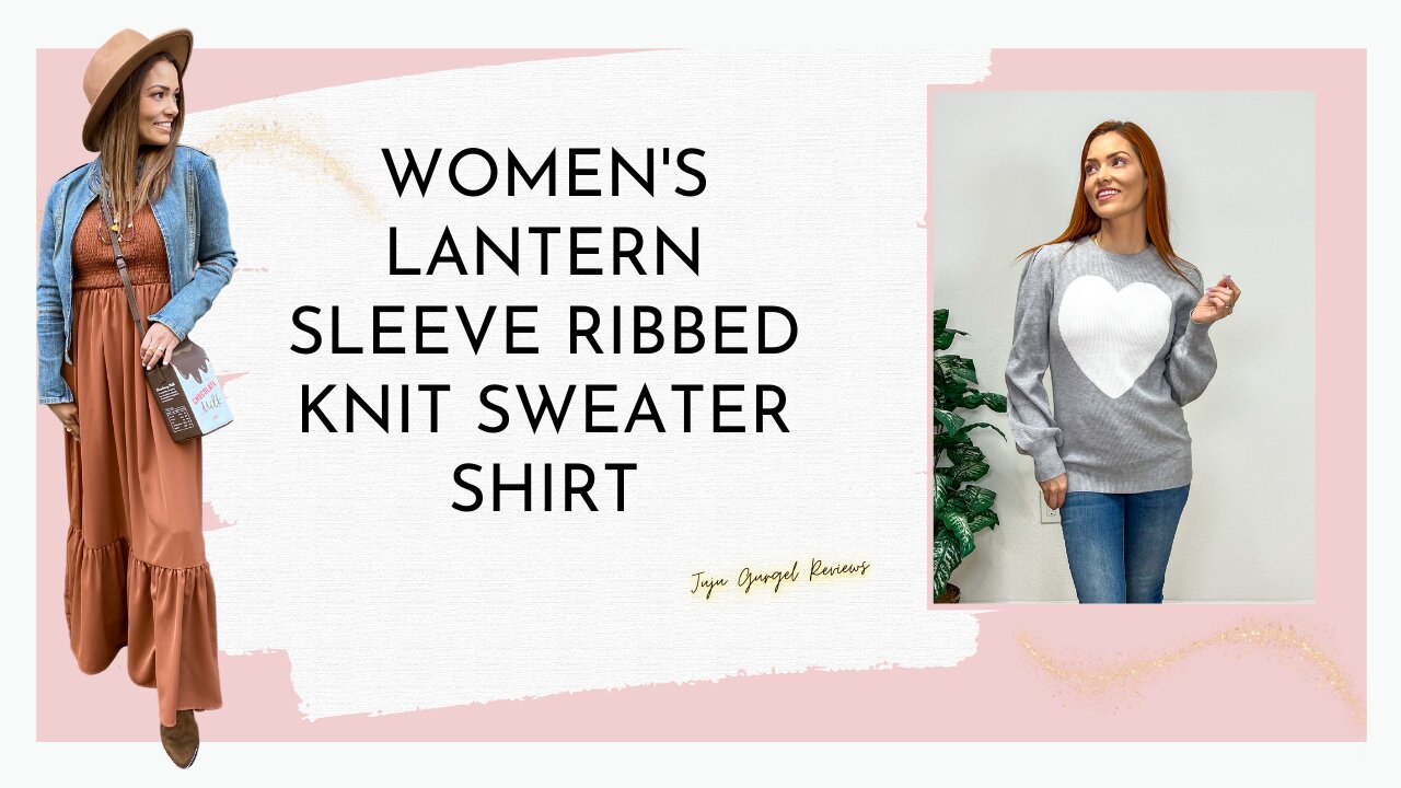 Women's lantern sleeve ribbed knit sweater shirt review