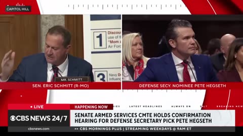 Sen Schmitt questions Defense secretary nominee Pete Hegseth