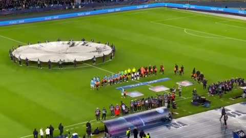 Napoli vs Milan 1-1 (splendid moment during UEFA Champions League Anthem)