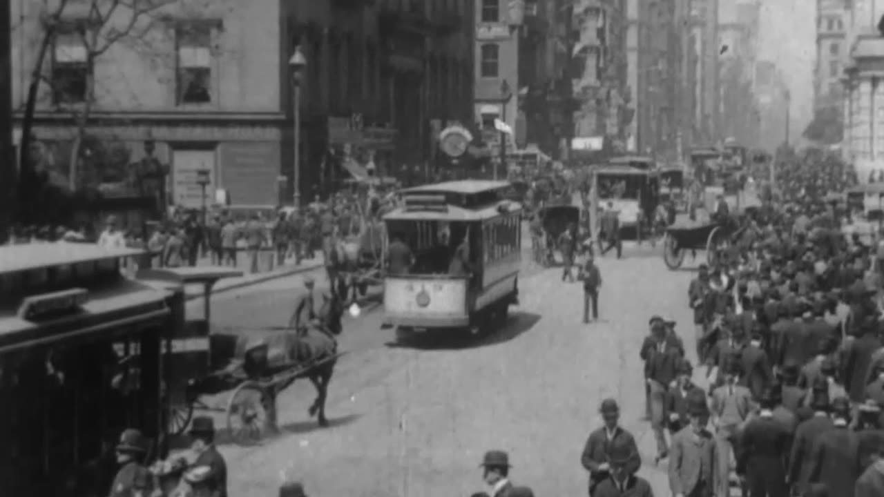 Historical New York Video: Lower Broadway 1902 - Broadway & Union Square, New York 1903