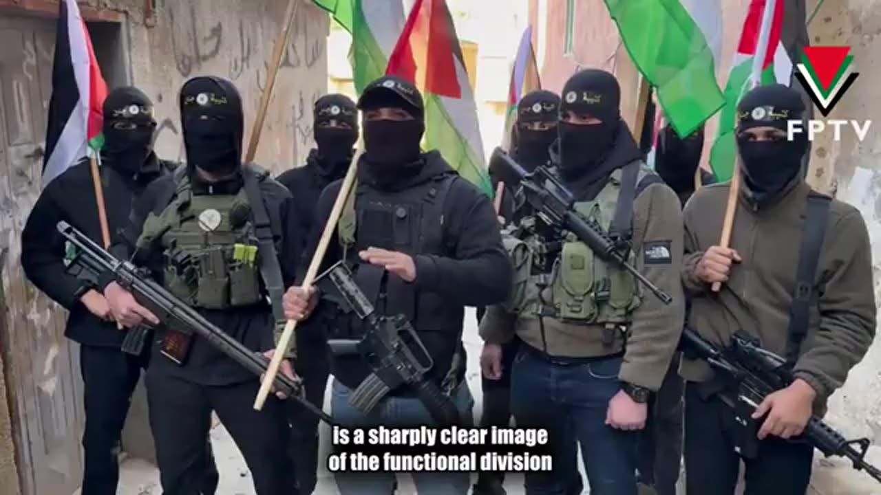 Raising Palestinian Flags in Jenin Camp