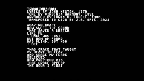 Amazing Grace - Commodore 128 SID - Commodore Basic 7.0