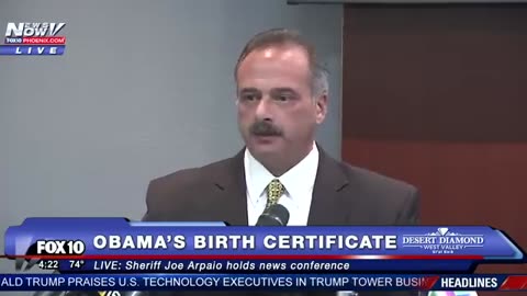 Sherriff Joe Arpaio provides proof Obama is illegal Alien with forged birth certificate