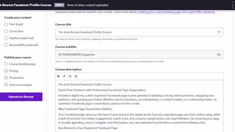 The Jack Bosma Facebook Profile Course