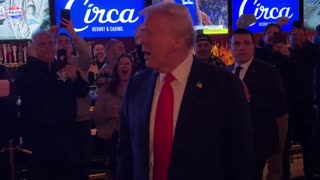 'USA' is chanted as President Donald J. Trump walks out onto the casino floor in Las Vegas.