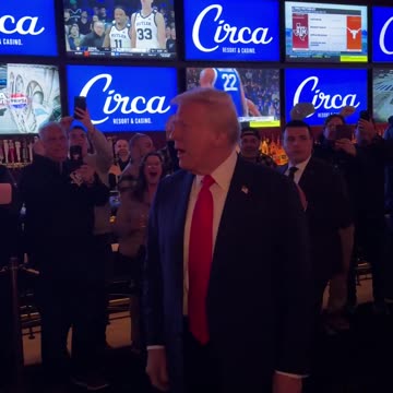 'USA' is chanted as President Donald J. Trump walks out onto the casino floor in Las Vegas.