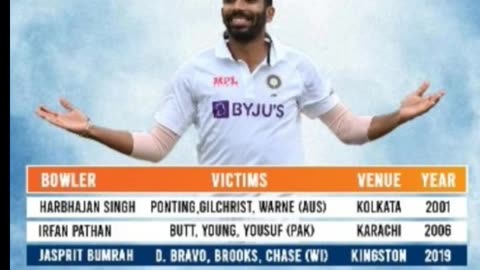 Only Harbhajan Singh, Irfan Pathan & Jasprit Bumrah have taken Test Hat-tricks.