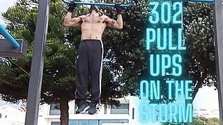 Abs Work + 302 Pull Ups On HUGE Storm Comming (Wet Train)