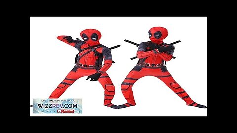 Kids cosplay Costume Boys Superhero Deadpool mask suit Jumpsuit Bodysuit Halloween party Review