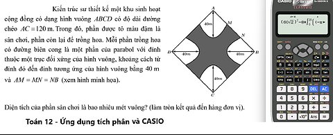 Toán 12: Kiến trúc sư thiết kế một khu sinh hoạtcộng đồng có dạng hình vuông ABCD có độ dài đường