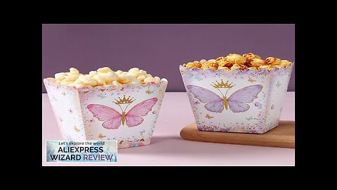 Pink Purple Butterfly Popcorn Box Candy Box Butterfly Birthday Party Decor Kids Review