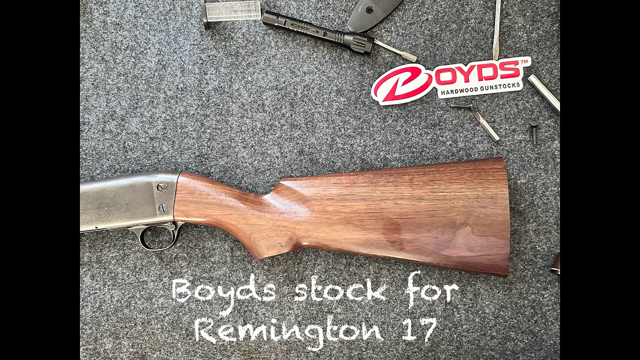 Replacing the stock on my Remington 17 with a Boyds Hardwood stock. Keeping an old gun alive