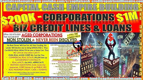 FAST AGED CORP BUSINESS CREDIT! BUSINESS LOANS $200K -1M #money #startup #entrepreneur