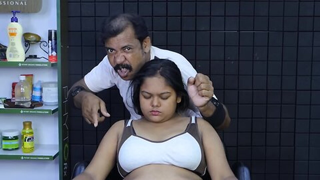 Girl Received Deep Tissue Body Massage _ Chest & Belly Massage _ Head Massage _ Neck Cracking _ ASMR