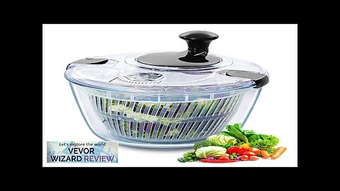 VEVOR Glass Salad Spinner 4.75Qt One-handed Easy Press Large Vegetable Dryer Washer Review