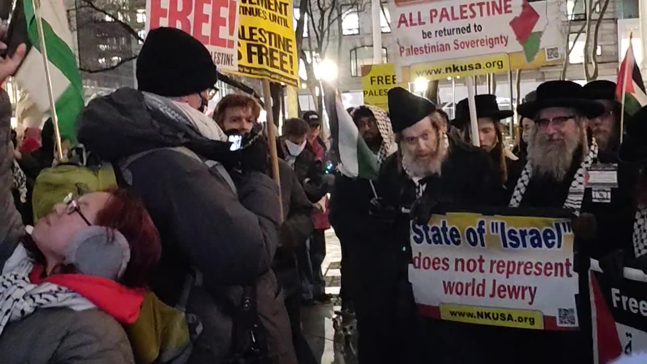 "HANDS OFF PALESTINE" say protestors in New York City. 4of5