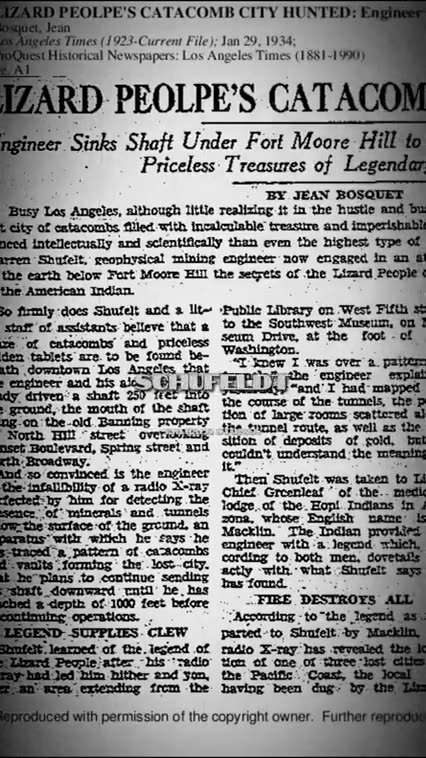 IT WAS SAID THAT IN 1933 A REPTILIAN 🐍 CIVILIZATION WAS DISCOVERED LIVING IN TUNNELS UNDER LA