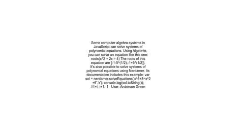 Solving Polynomial equation using javascript
